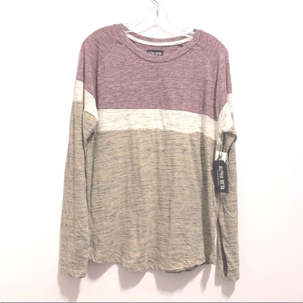 🆕 Alpha Beta Men’s Colorblock Raglan Sweater - Picture 3 of 8